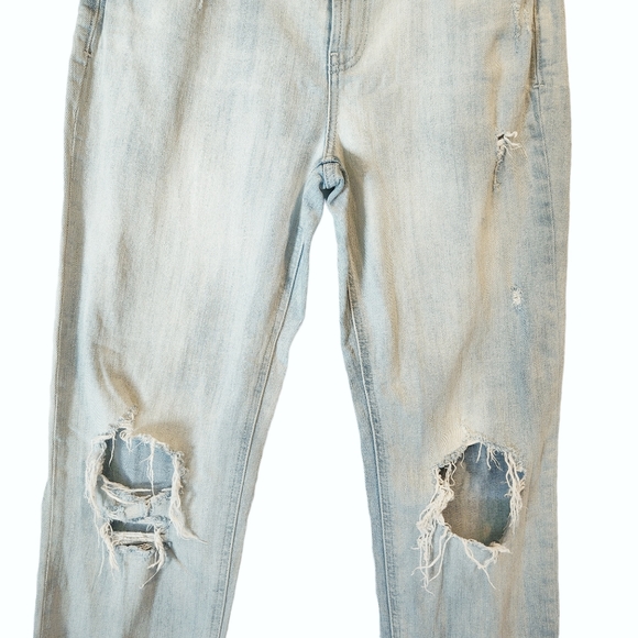 Vintage Old Navy Distressed Boyfriend‎ Denim Jeans Light Wash Size 6 Tall Long - Picture 3 of 13